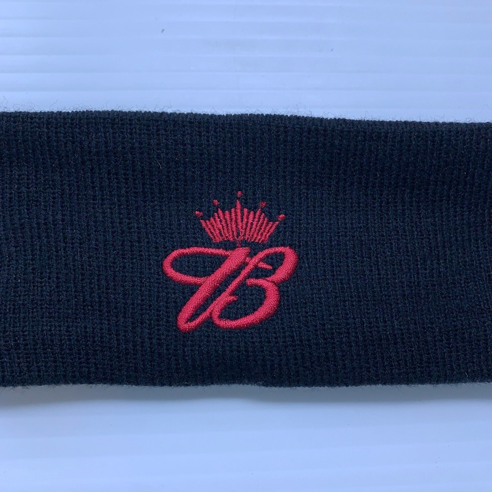 Budweiser Unisex OS Black Red Embroidered Logo Knit Winter Headband New - Picture 2 of 9